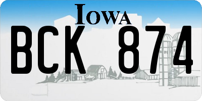 IA license plate BCK874