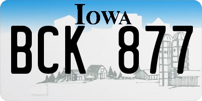 IA license plate BCK877