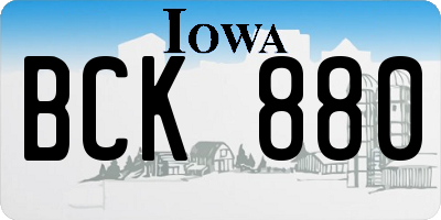 IA license plate BCK880