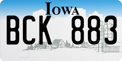 IA license plate BCK883