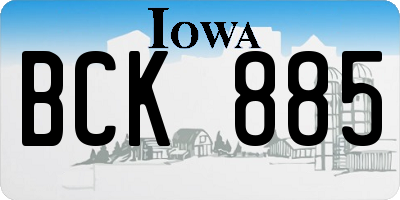 IA license plate BCK885