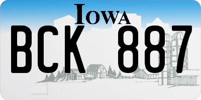 IA license plate BCK887