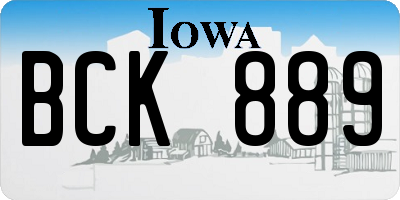 IA license plate BCK889