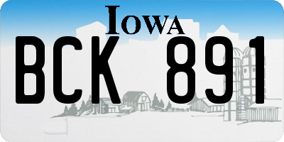 IA license plate BCK891