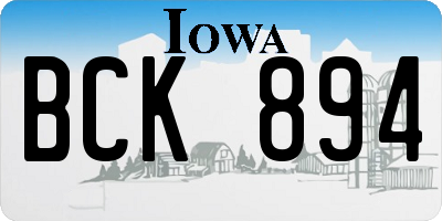 IA license plate BCK894