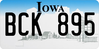 IA license plate BCK895