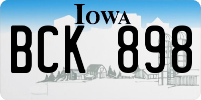 IA license plate BCK898