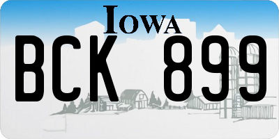 IA license plate BCK899