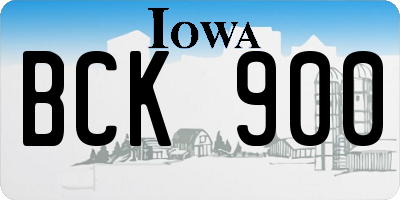 IA license plate BCK900