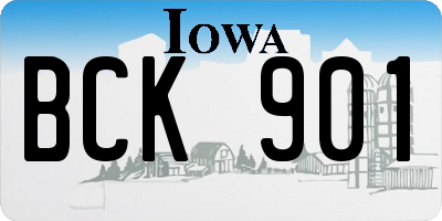 IA license plate BCK901