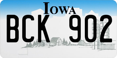 IA license plate BCK902