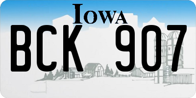 IA license plate BCK907