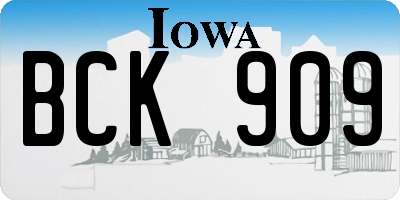 IA license plate BCK909