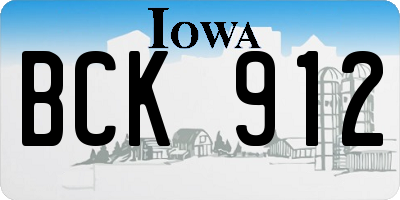 IA license plate BCK912