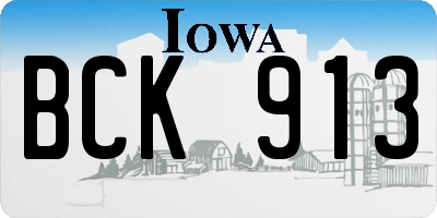 IA license plate BCK913