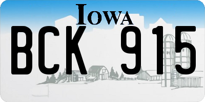 IA license plate BCK915
