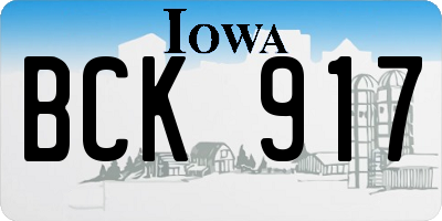 IA license plate BCK917