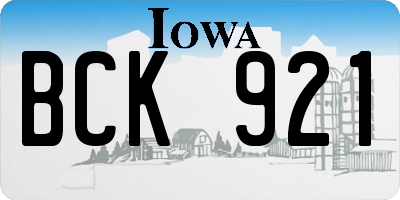 IA license plate BCK921