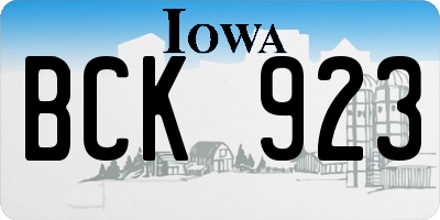 IA license plate BCK923