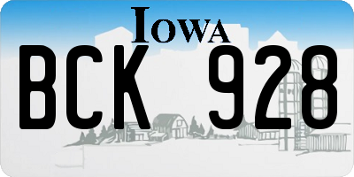 IA license plate BCK928