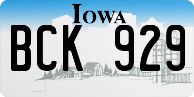 IA license plate BCK929
