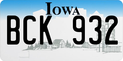 IA license plate BCK932