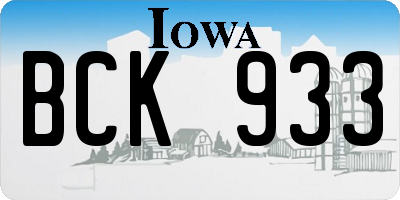 IA license plate BCK933