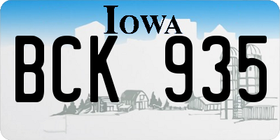 IA license plate BCK935