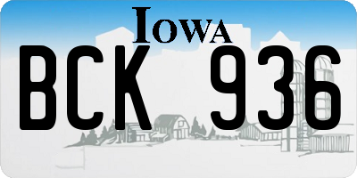 IA license plate BCK936