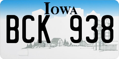 IA license plate BCK938