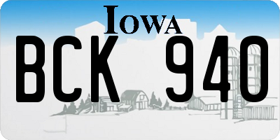 IA license plate BCK940