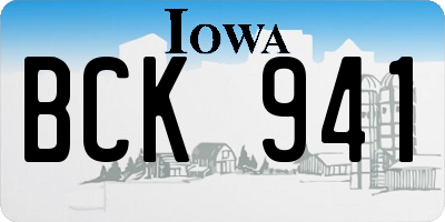 IA license plate BCK941