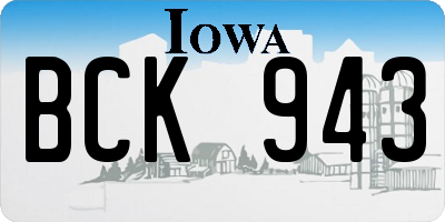 IA license plate BCK943