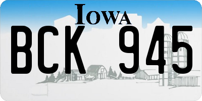 IA license plate BCK945