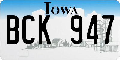 IA license plate BCK947