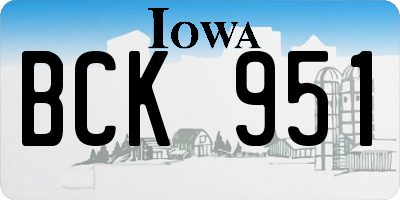 IA license plate BCK951
