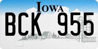IA license plate BCK955