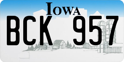 IA license plate BCK957
