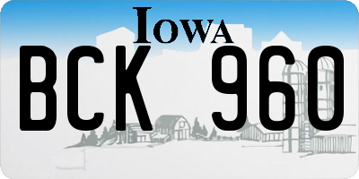 IA license plate BCK960