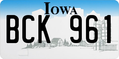 IA license plate BCK961