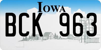 IA license plate BCK963