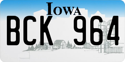 IA license plate BCK964