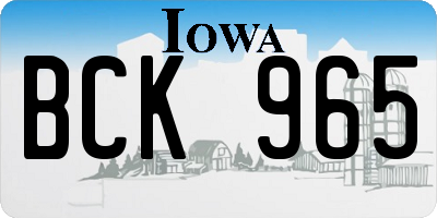 IA license plate BCK965