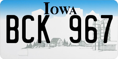IA license plate BCK967