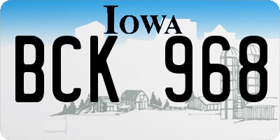 IA license plate BCK968