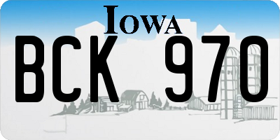 IA license plate BCK970