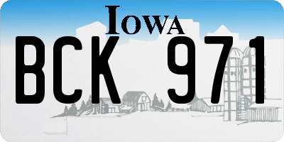 IA license plate BCK971