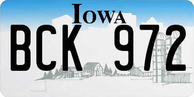 IA license plate BCK972