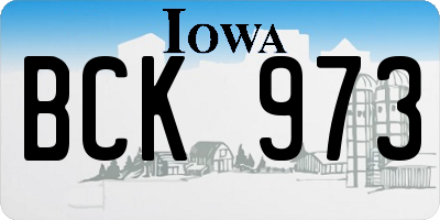 IA license plate BCK973