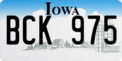 IA license plate BCK975